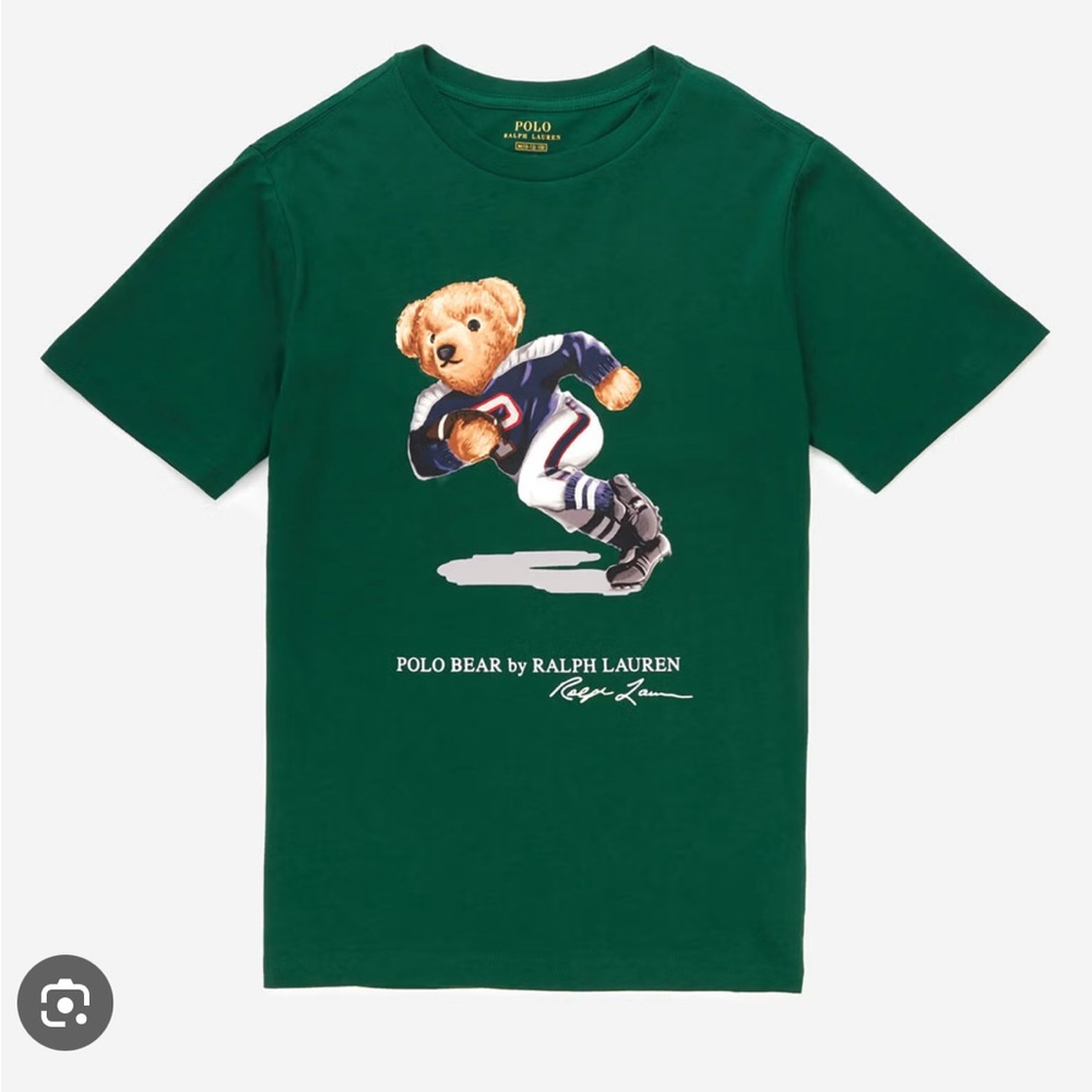 Ralph Lauren Green Kids' Tee with Polo Bear